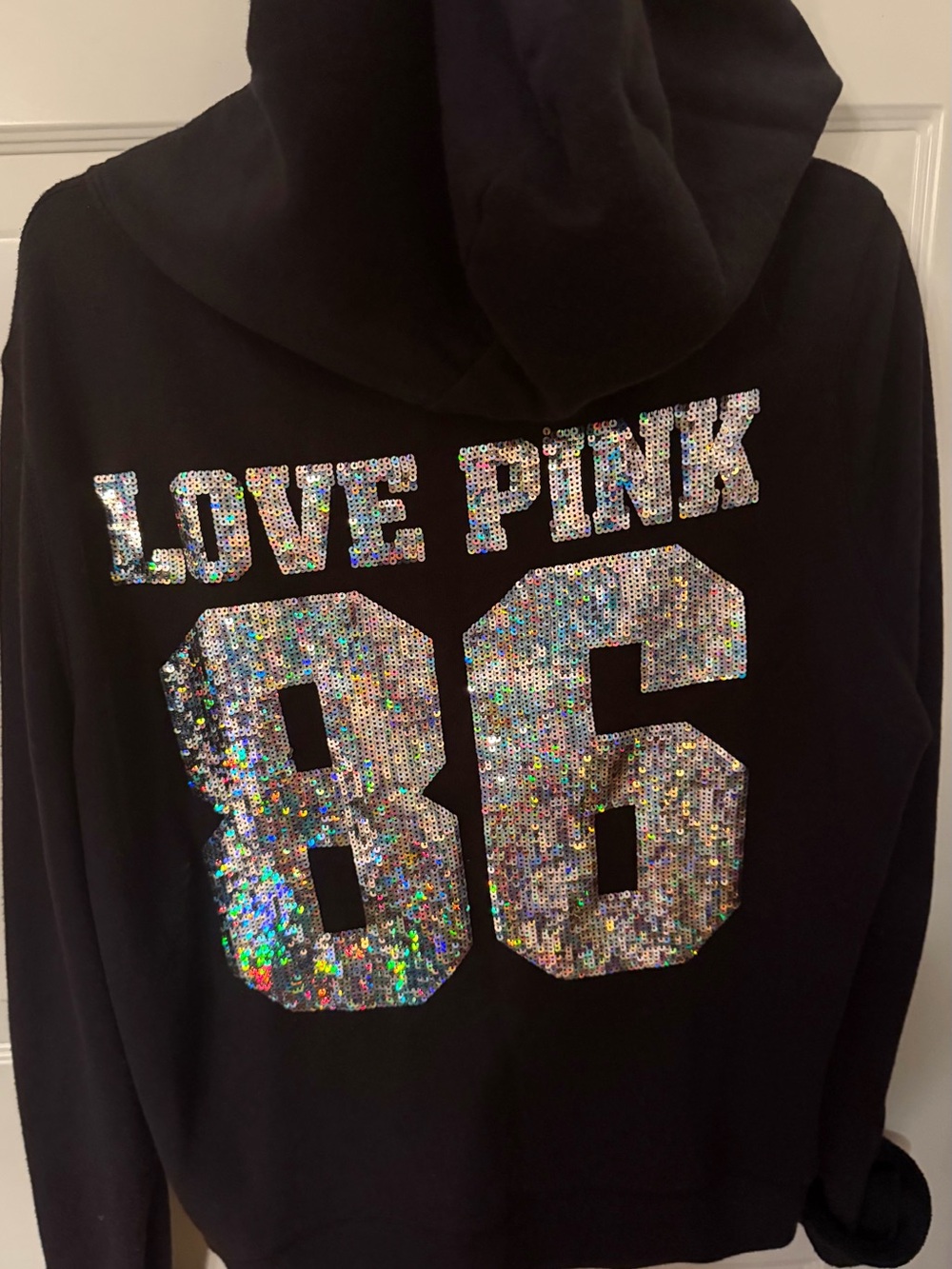 PINK VINTAGE 86 Hoodie - Black- Lg. -HARD TO FIND- *matching pants posted, too!